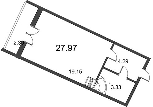 Студия 27.97 м²
