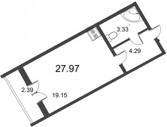 Студия 27.97 м²