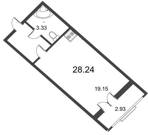 Студия 28.24 м²