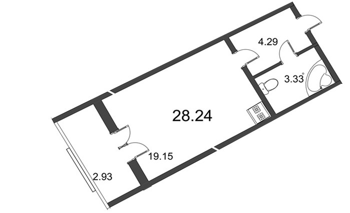 Студия 28.24 м²